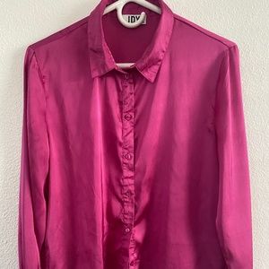 JDY Satin like Magenta Pink stunning Button Up shirt